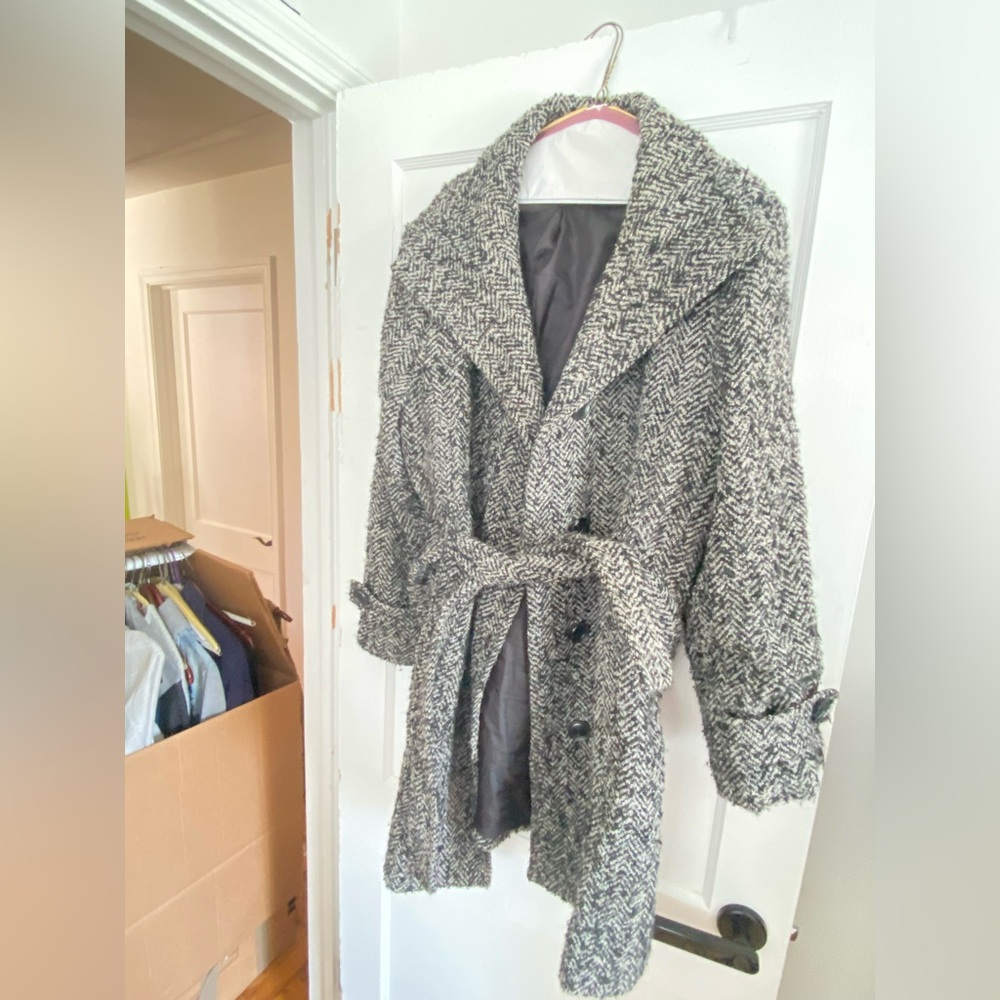 Jones New York Herringbone Wool Blend Coat – Plus Size 20W